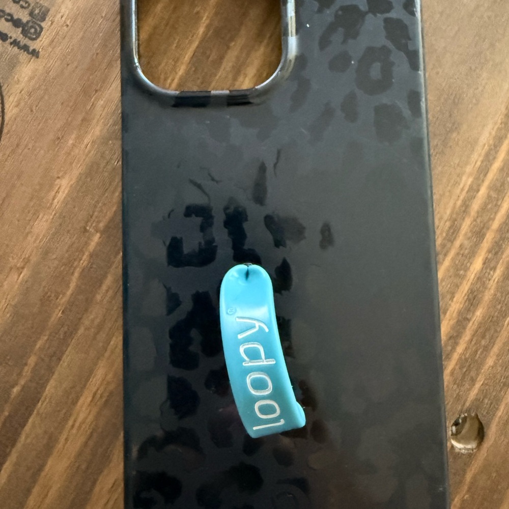 iPhone 13 Pro Max black leopard Loopy Case Phone Case